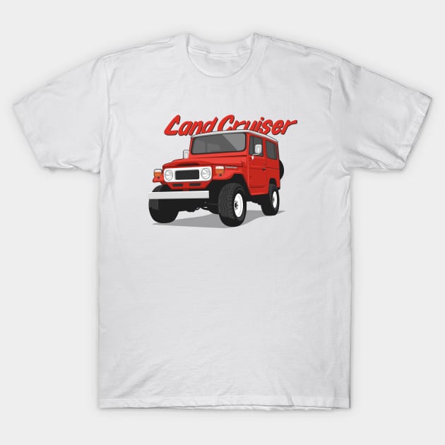 Land cruiser fj40 hardtop off road red T-Shirt by creative.z